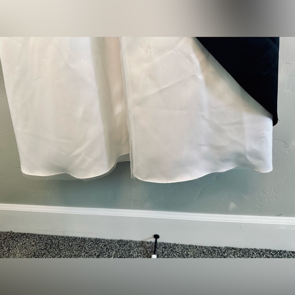 Nordstrom Formal Strapless Dress Black White Satin Gown With Tool SZ 13/14 NEW - Picture 10 of 16